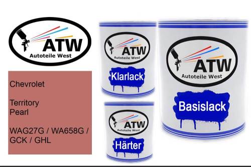 Chevrolet, Territory Pearl, WAG27G / WA658G / GCK / GHL: 1L Lackdose + 1L Klarlack + 500ml Härter - Set, von ATW Autoteile West.